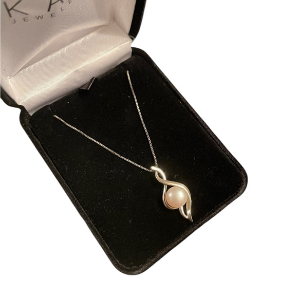 925 Silver Caged Pearl Pendant Necklace NIB - Picture 3 of 4